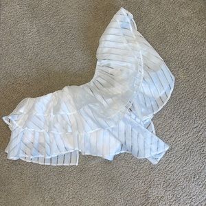 NBD White Ruffle Top